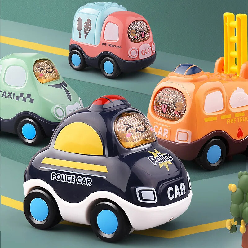 Детская игрушечная машинка Монтессори, Игрушечная модель машины для мальчиков 1, 2, 3 года, литые Машинки с тяговым эффектом, подарок на день рождения