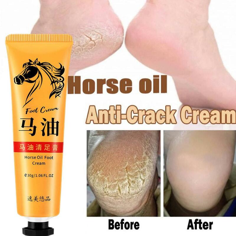Crema de aceite de caballo para el cuidado de los pies, crema para pies secos y agrietados, previene la congelación, nutre Sk A6B5, 1 piezas, 30g