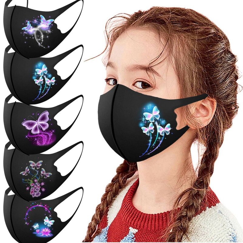 Masque de protection en coton imprimé animal pour enfants, masques lavables et réutilisables pour filles, à la mode et cool, respectueux des enfants, 1 pièce
