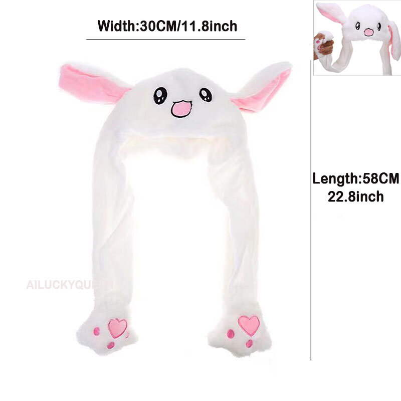 Cute Bunny Ear Moving Hat Animal Plush Hat Jumping up Moving Ears Pop Up Funny Cap Dress Up for Adult Kids Cosplay Party Hat