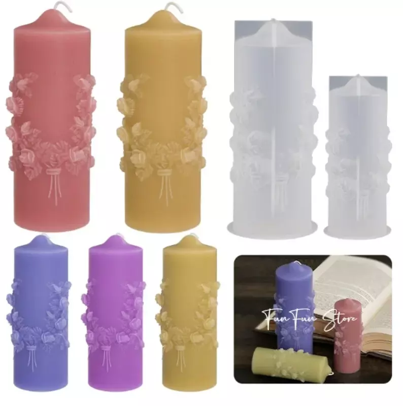 Buket mawar lilin beraroma cetakan silikon DIY buatan tangan kerajinan lilin membuat plester sabun cetakan alat Dekorasi Rumah