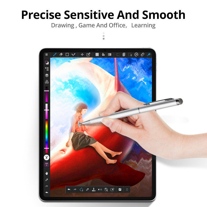 GUUGEI penna stilo universale 2 In 1 per Tablet Smart phone matita capacitiva con disegno sottile e spessa penna Touch per schermo Mobile Android