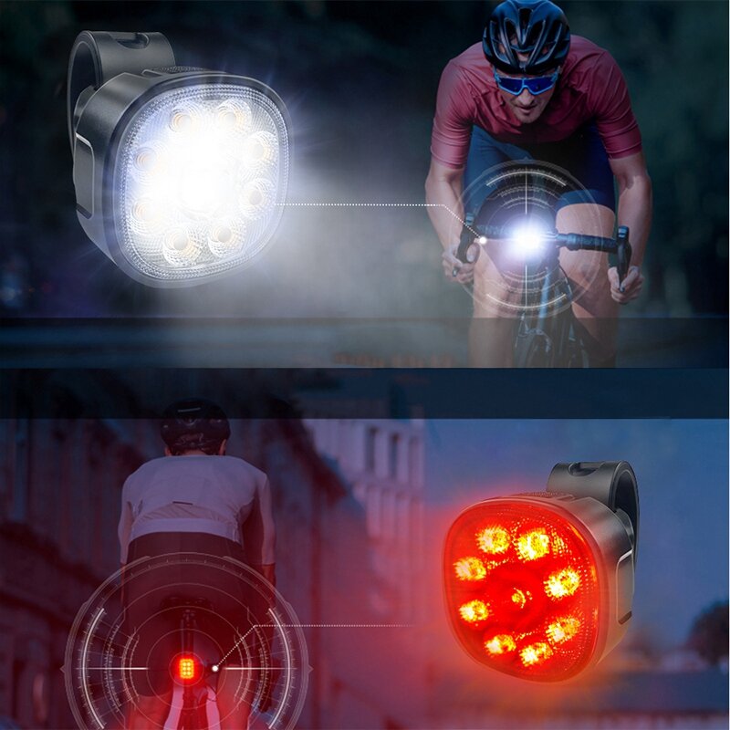 CYCLAMI luce per bici luce anteriore per bicicletta impermeabile ricaricabile con Set di fanali posteriori torcia per bicicletta Set di luci per bicicletta LED Q9