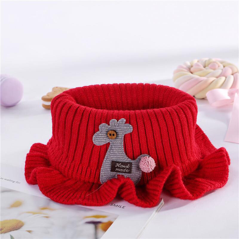 Warm Turtleneck False Knitted Collars Cartoon Knitted Fake Collar Scarf for Kids Detachable Scarf Winter Windproof Neck Cover
