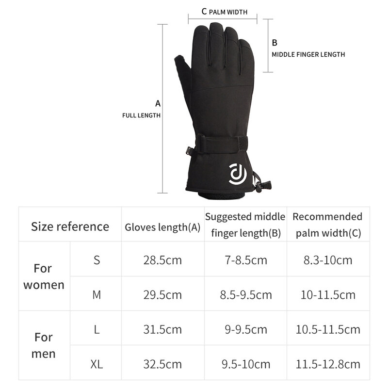 Мужские и женские лыжные перчатки, зимние теплые ветрозащитные водонепроницаемые флисовые нескользящие перчатки для сенсорного экрана, сноуборда, снегохода, велоспорта, лыжного спорта
