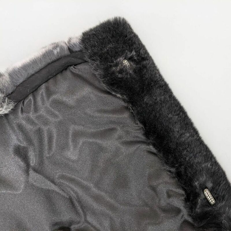 on sale striped Rex rabbit  Jacket lapel chinchilla fur coats 1907001