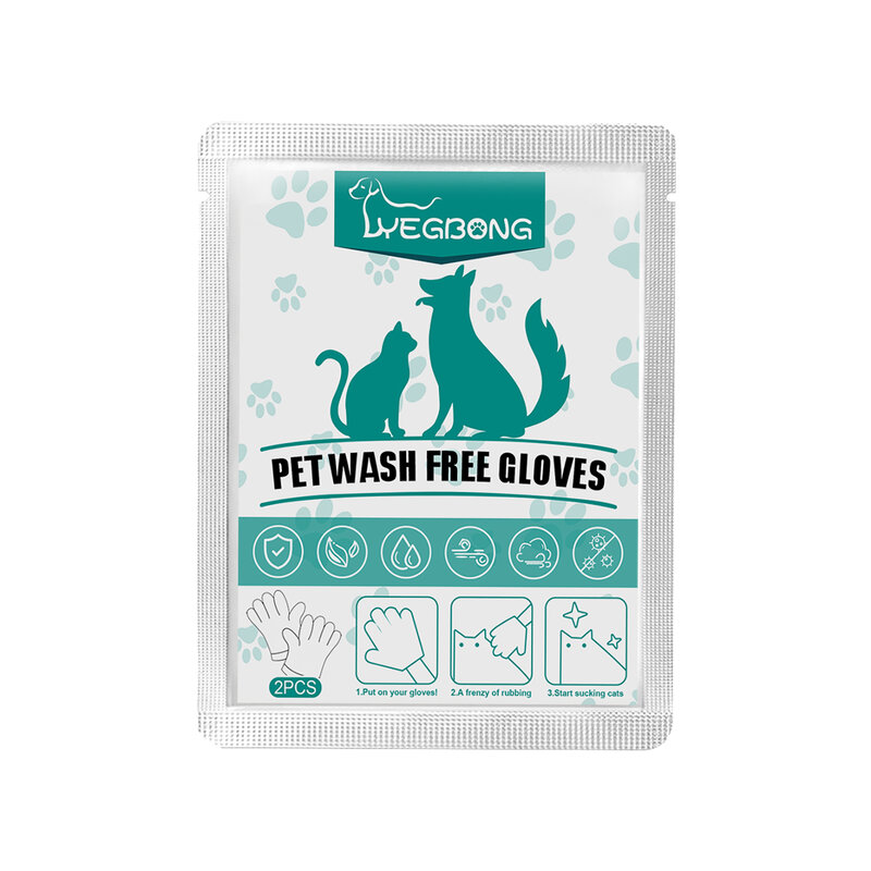 Pet Grooming Glove Wipes Pet Cleaning Massage Gloves No Rinse Dog Ear Wipes Gloves Quick Easy Grooming For Bums Body Paws Eyes