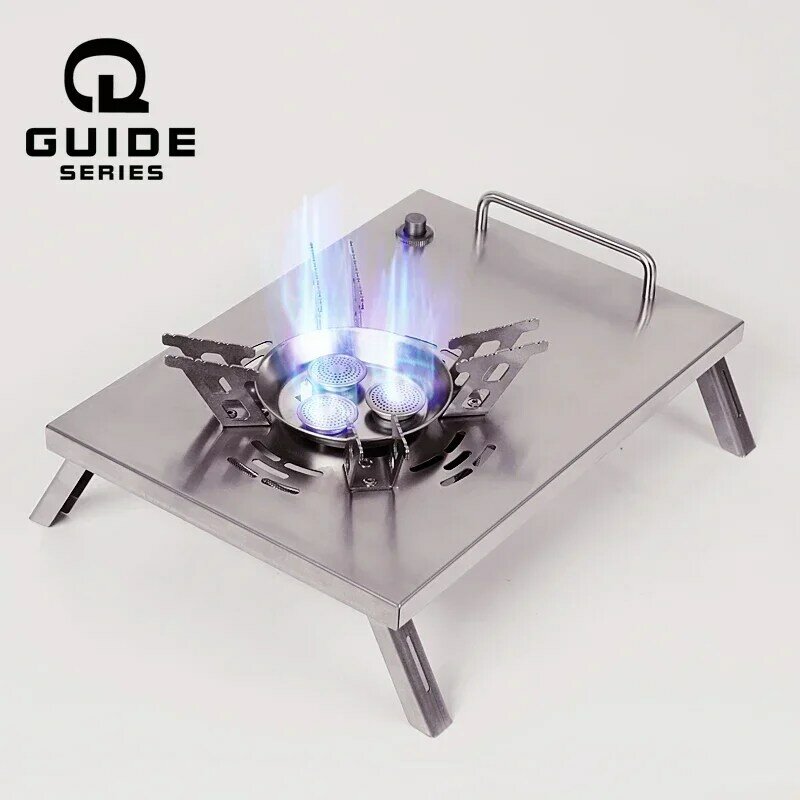 Outdoor Gas Stove Three Core Wind Proof Self Driving Tour Split Camping Cooker Picnic High-power Fire Camping