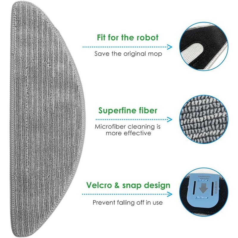 IRobot Roomba用の再利用可能なモップパッド,i5, i5,j5, j5,洗えるマイクロファイバー用