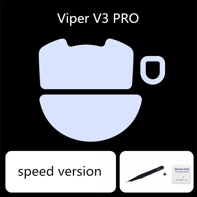 Mouse Skates para Razer VIPER V3 Pro, Velocidade de Controle de Freio, Silenciador, Versão Ice, Mice Glides, PTFE Pés, 1 Conjunto
