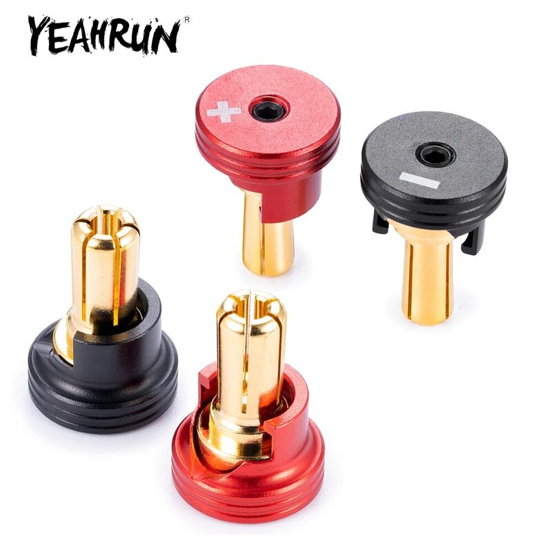 YEAHRUN 1Pair 4.0mm/5.0mm Brass Bullet Banana Plug RC Car Battery Connector with Metal Heat Sink for RC Model Cars
