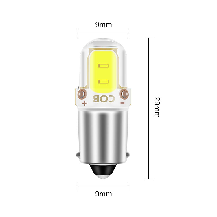 BA9S-Ampoule LED CANBUS COB 12V T4W H6W pour Voiture, Lumière Blanche de 6000K, 10 Pièces