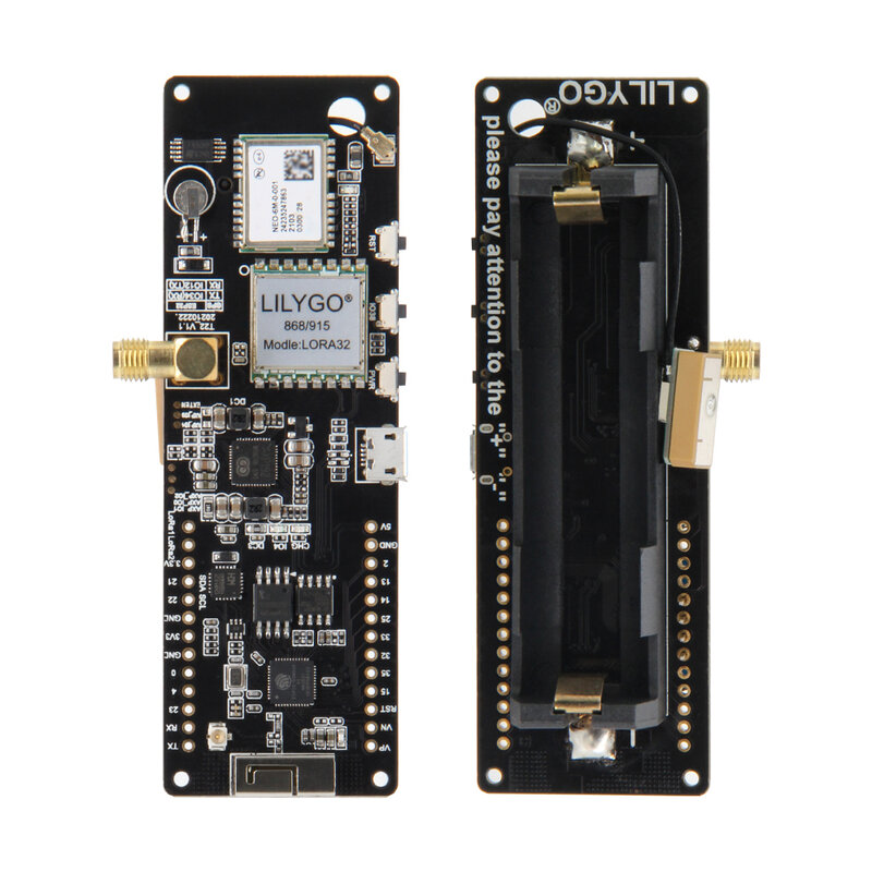 LILYGO® Meshtastic T-Beam ESP32 Module LoRa Development Board Support WiFi Bluetooth GPS Battery OLED LoRaWAN 433/868/915MHz