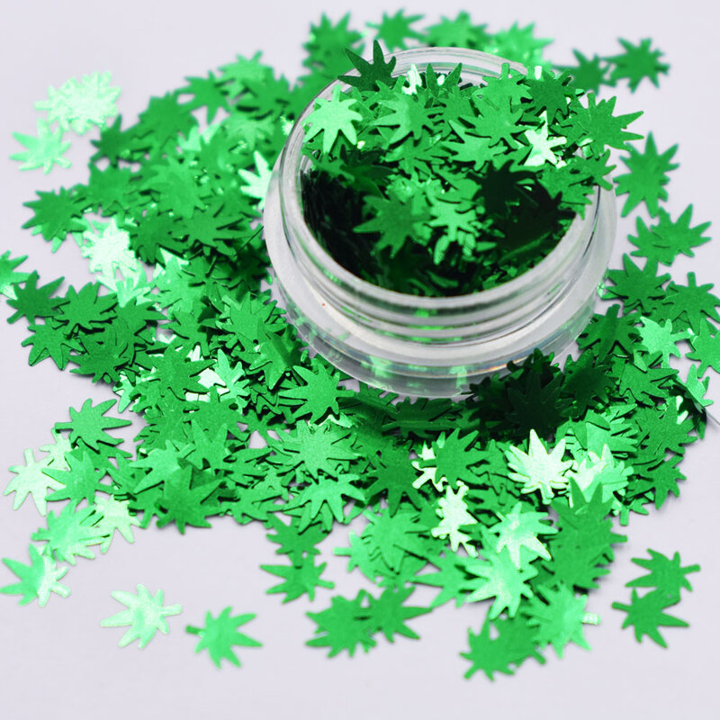 10g/Bag Maple Leaf Nail Art Glitter Flakes Holographic Fall Leaves Sequins Christmas Glitter Paillettes Manicure  Accessories