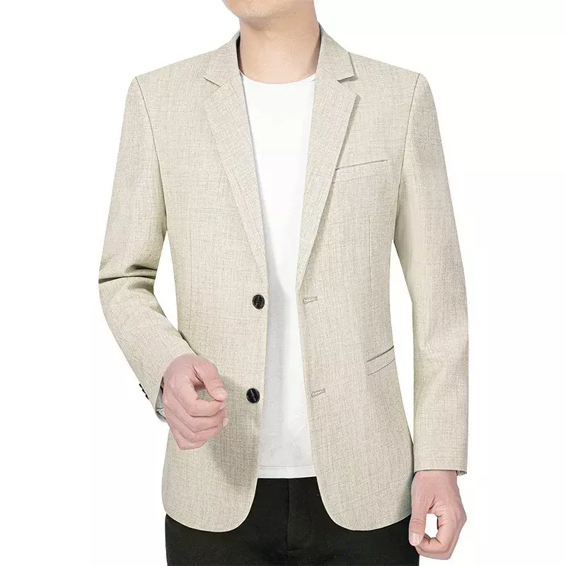 New Summer Man Thin Blazers Suits Jackets Solid Formal Wear Business Casual Suits Coats Male Blazers Jackets Men's Clothing 4XL