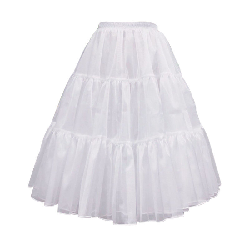 Women Girls Crinoline Short  60cm Petticoat Victorian Skirt A-line Elastic Waist Underwear Underskirt