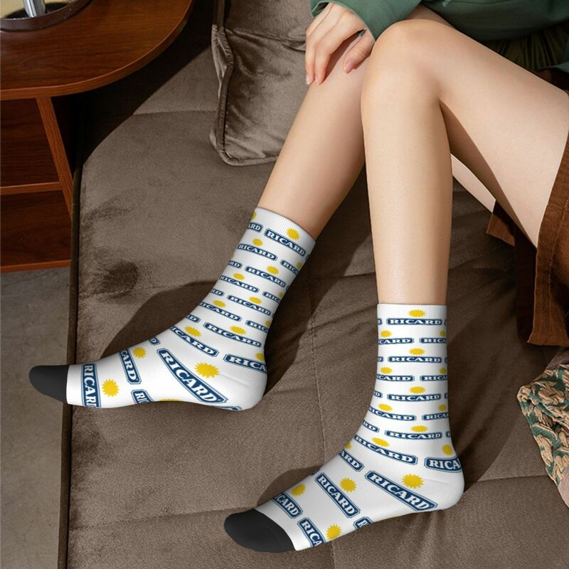 Ricard Merch Logo Socks Harajuku Sweat Absorbing Stockings All Season Long Socks Accessories for Unisex Birthday Present