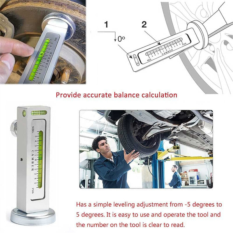 Magnetic Four Wheel Alignment Level สำหรับรถ Camber Adjustment AidCastor Strut Instrument Four Wheel Positioning Level Tool