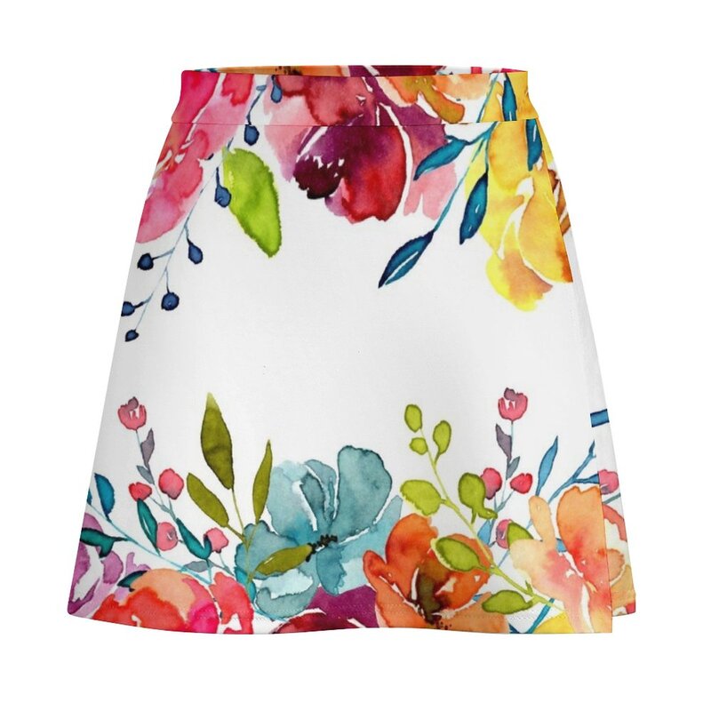 Rok Mini peony cat air musim panas bunga cerah 90s pakaian vintage gaun musim panas untuk wanita 2024 rok seksi