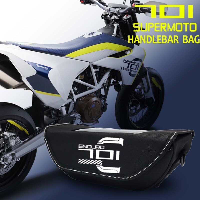 Bolsa de almacenamiento para manillar de motocicleta Husqvarna 701 SUPERMOTO y ENDURO, impermeable y a prueba de polvo