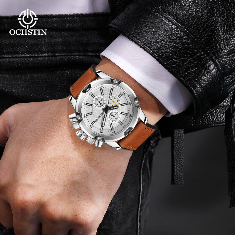 OCHSTIN2024นาฬิกาออโตเมติกสำหรับผู้ชายของแท้ใหม่, นาฬิกาควอตซ์สำหรับผู้ชายนาฬิกาหรูหรา
