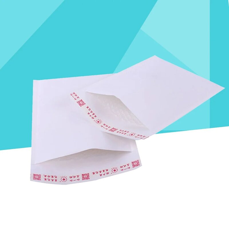 Sobres de papel Kraft acolchados, relleno decorativo de película de perlas blancas para correo