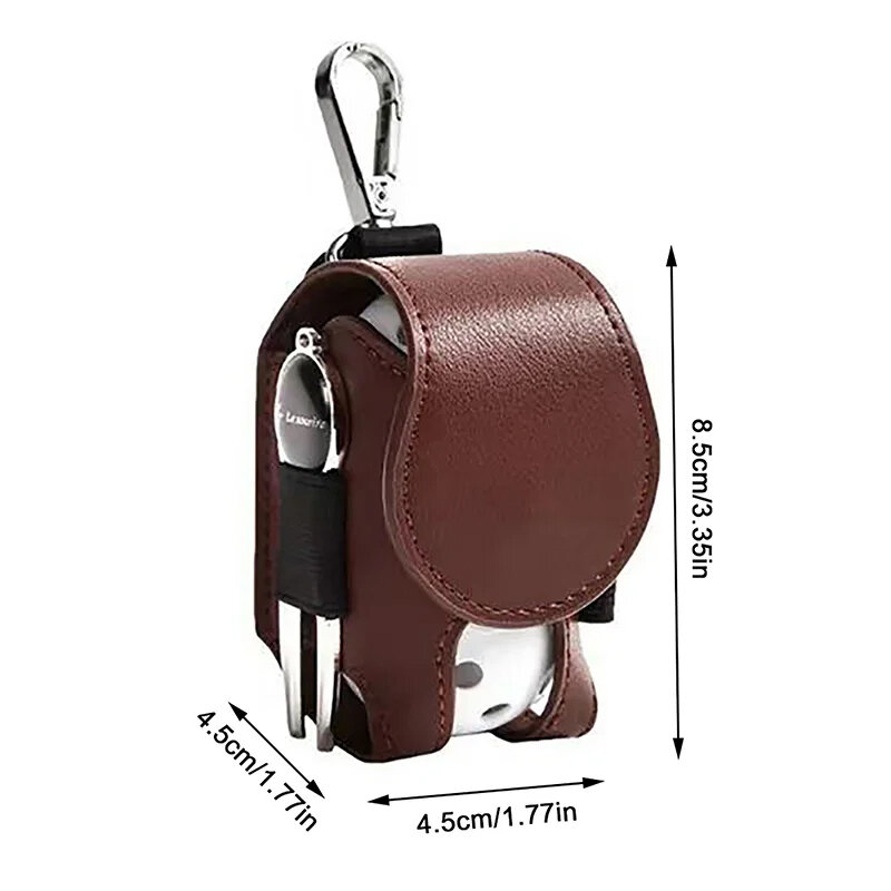Golf Ball Bags Container PU Leather with Metal Buckle Waist Hanging Golf Ball Storage Pouch Mini Universal Sporting Accessories