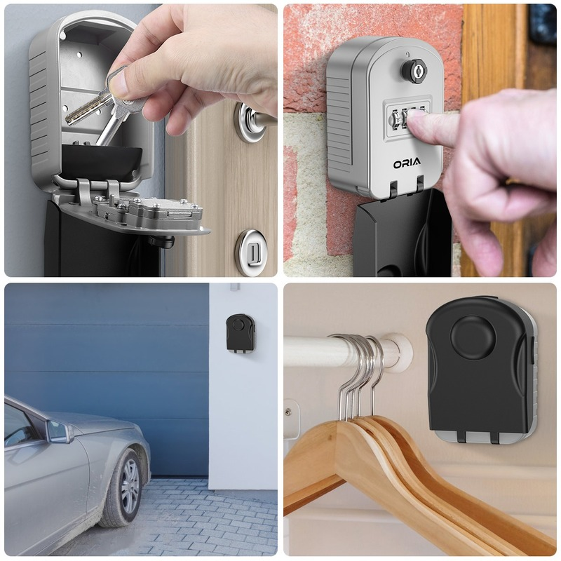Weatherproof Key Armazenamento Lock Box, 4 Digit Combinação, Wall Mounted Bag, seguro para casa e exterior