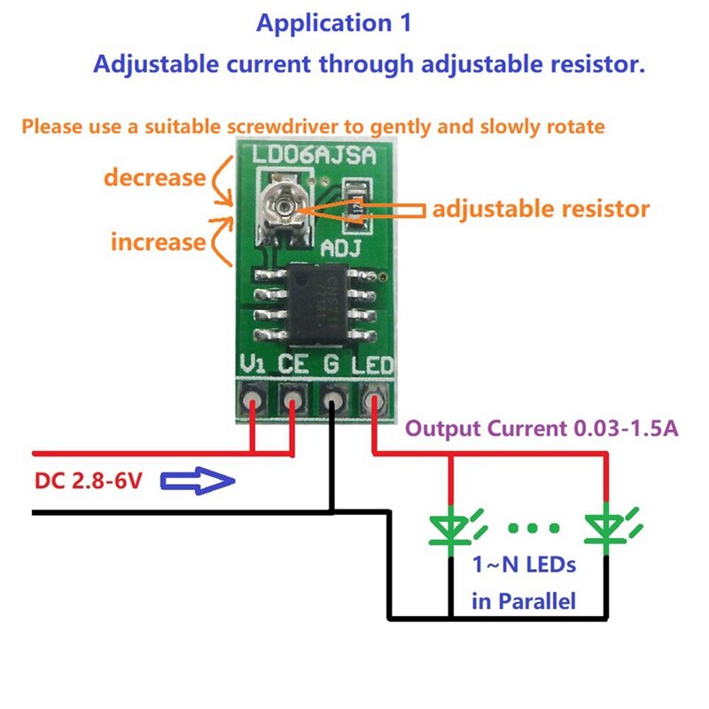 DC 3.3V 3.7V 5V LED Driver 30-1500MA Constant Current Adjustable Module PWM Control Board For USB 18650 Li-Ion