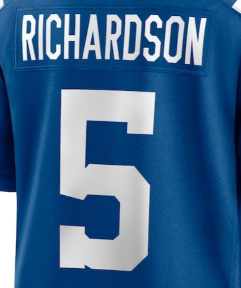 Jersey sepak bola sist bordir murah nama No. 5 Anthony Richardson 28 Jonathan Taylor kaus olahraga