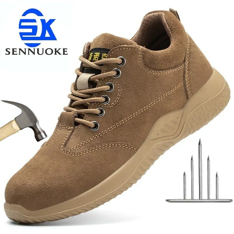 Safety Shoes Men for Work Lightweight Sport Sneakers Steel Toes Free Shipping Safety Tennis Protection for the Feet Original
