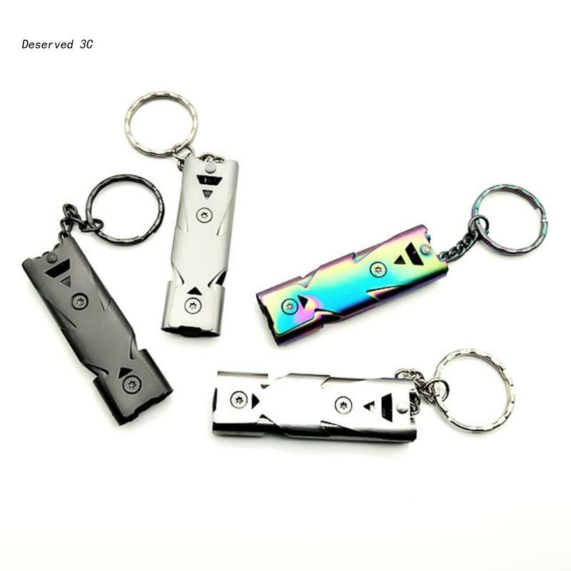 Triple/Double Tube Survival Whistle Mini Safety Whistle First Aid-High Frequency Outdoor Hiking Camping Emergency Keychain Tool