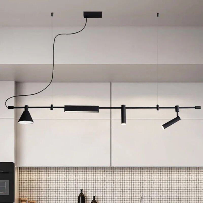 Lampadario a Led di design nordico faretto nero per tavolo da pranzo cucina Bar lampada a sospensione decorazioni per la casa apparecchio di sospensione per illuminazione