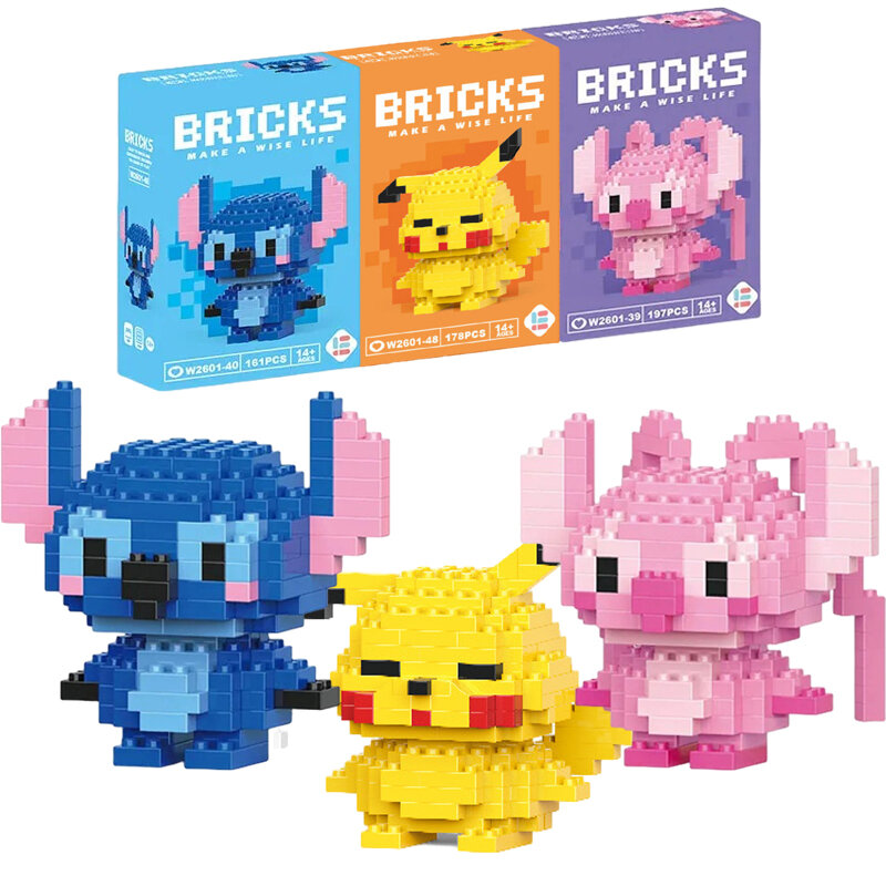 Disney Lilo e Stitch Building Blocks Toy, Cartoon Character Montado Modelo, Presentes de Aniversário, Lega Toys