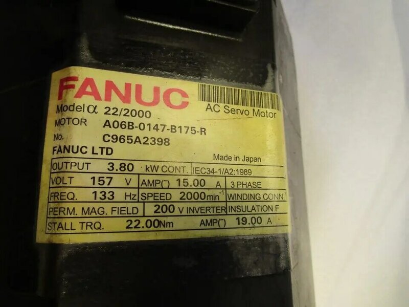 Teste do servo motor do sistema Fanuc OK, A06B-0147-B175