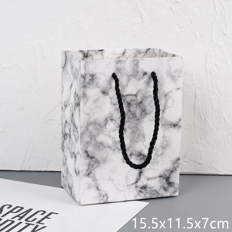Marble Pattern Jewelry Box Handbag for Bracelet Ring Earrings Necklace Gift Storage Paper Jewelry Organizer Packaging Wholesale