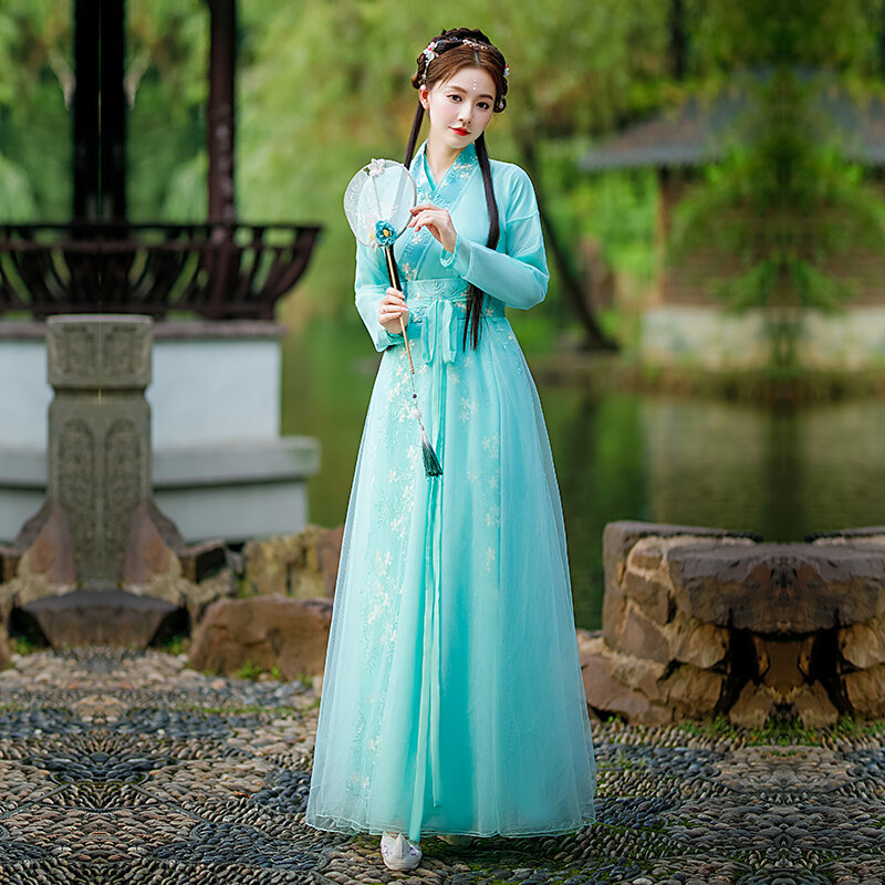 Ropa china Han para mujer, nuevo disfraz antiguo, estilo de baile antiguo, actuación de Guzheng