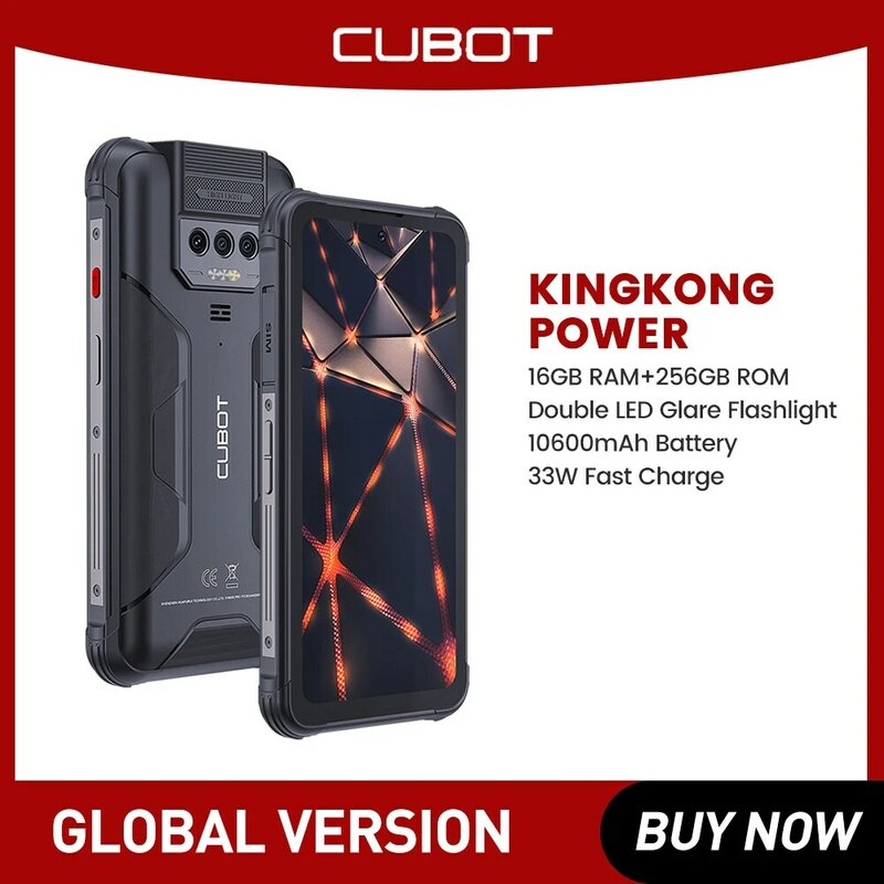 Cubot-スマートフォンkingkong,頑丈な防水デバイス,Android 13, 8GB 256GB, 10600mAh, 6.5インチ,fhd,グローバル電話,NFC
