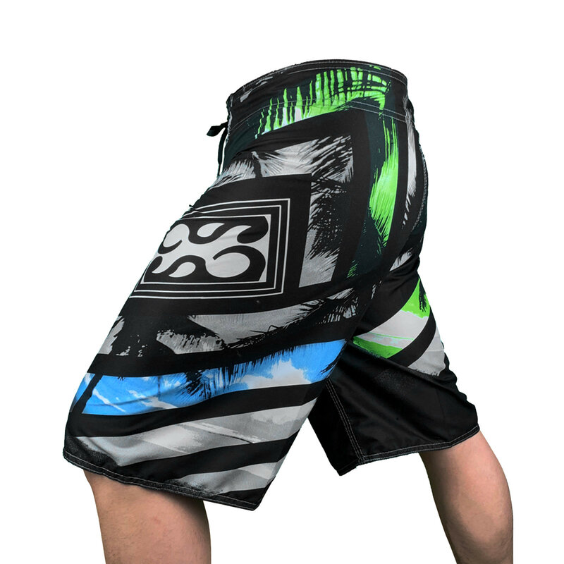 Men's Casual Knee Board Shorts Stylish Striped Patchwork Print Trunks Summer Beach Vacation Casual Swimming Shorts Sportswear
