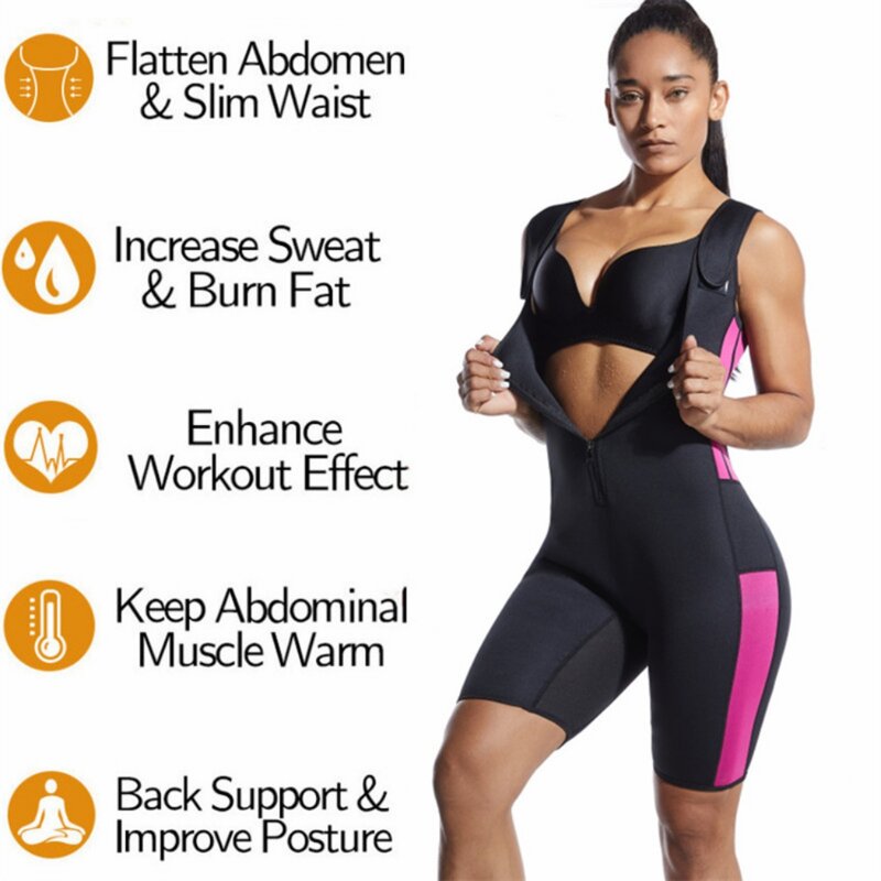 Women's Sport Sweat Suit Shapewear, Weight Loss Corset, Body Shaper, Slimming, Sleeveless Shapewear, Bodysuit
