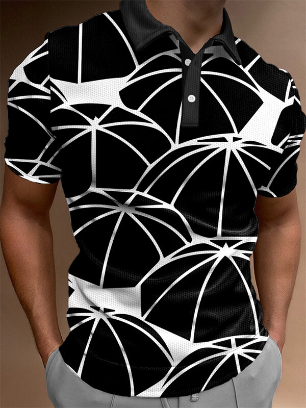 Terbaru kaus Polo lucu untuk pria musim panas 3D kaus Golf lengan pendek Print T Shirt Atasan jalanan ukuran besar pakaian pria