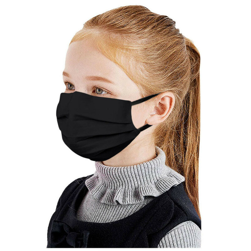 2024 nuova maschera di stoffa per bambini semplice tinta unita 5 pezzi maschera protettiva traspirante e inodore per bambini lavabile e riutilizzabile