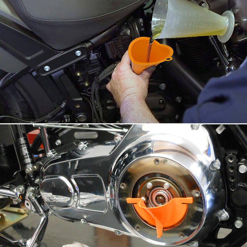 Kit de llenado de aceite para coche, embudo de aceite y llave de filtro de aceite, embudo de llenado de cárter de motocicleta, compatible con Harley Sportster, 16 piezas