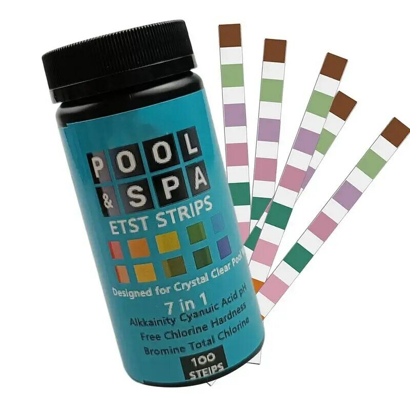 Spa Test Strips Spa And Pool Strips For Salt Water 100 Strips Pool And Spa Test For PH Water Hardness Test Kit For Hot Tub