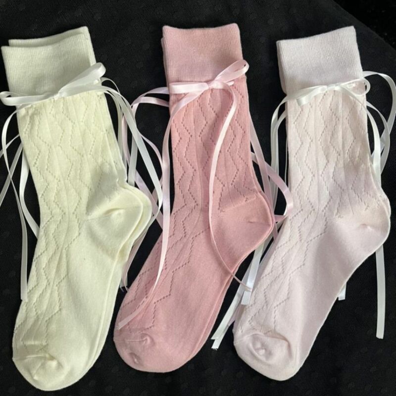 Meias de algodão japonês para mulheres, meias simples, meias femininas, meias de tubo médio, Kawaii JK