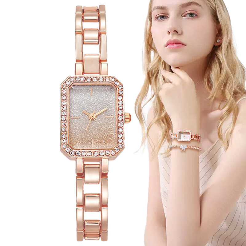 Роскошные женские брендовые часы, модные часы с квадратным кристаллом в минималистичном дизайне, женские кварцевые часы из нержавеющей стали, часы-скелетоны