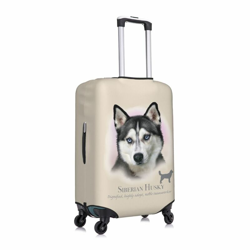 Penutup koper perjalanan anjing peliharaan tahan debu pelindung penutup bagasi Husky fesyen kustom