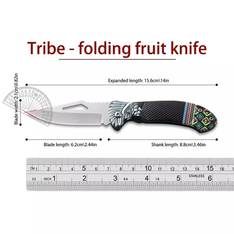 سكين من الفولاذ المقاوم للصدأ للأماكن الخارجية ، التخييم ، الدفاع عن النفس ، الصلابة العالية ، سكين قابل للطي متعدد الوظائف ، قبيلة ، جديدة ، سكين