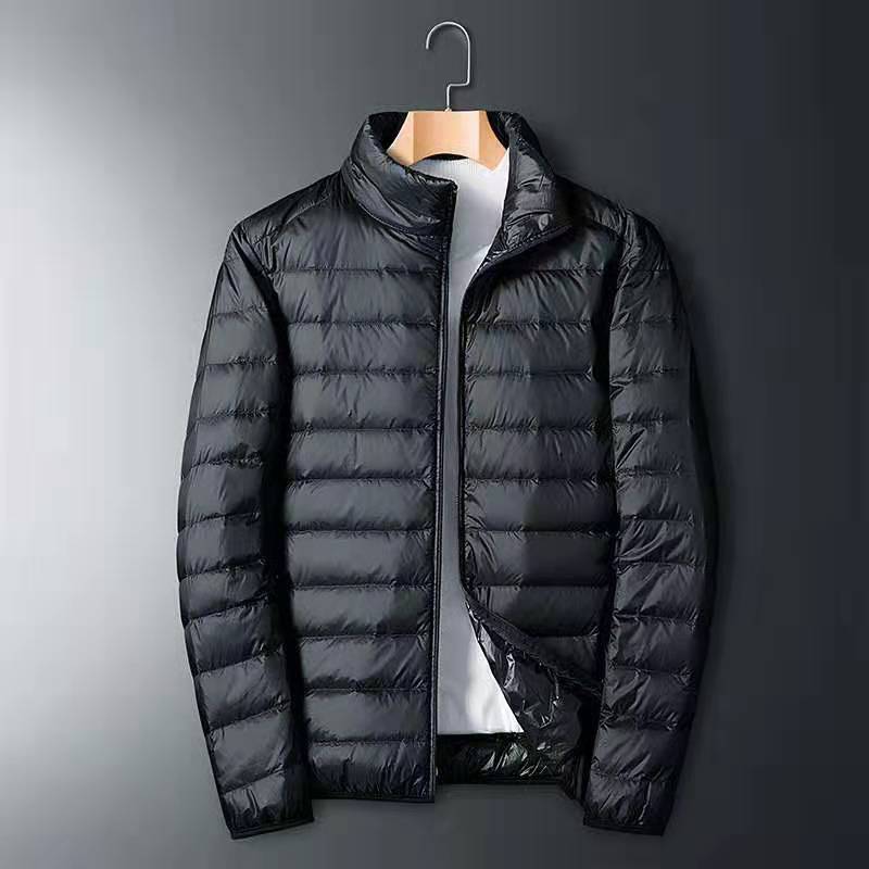 2023 Men Autumn Winter Fashion Solid Hooded Warm Outerwear Male White Duck Down Coats Men Ultra-light Thin Down Jackets H420
