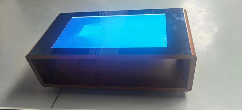 Wideo stołem do gry, cyfrowy kawy stół drewniany przypadku 43 49 cal interaktywny ekran dotykowy LCD WIFI wszystko w jednym PC
